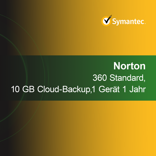 Norton 360 Standard, 10 GB Bulut Yedekleme, 1 Cihaz 1 Yıl